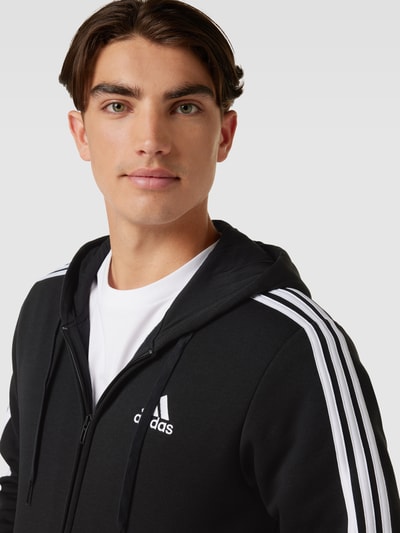 ADIDAS SPORTSWEAR Bluza rozpinana z paskami logo Czarny 3