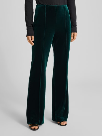 Christian Berg Woman Selection Flared fit stoffen broek van fluweel met siernaden Groen - 4