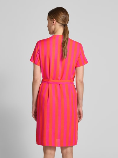Vila Knielanges Kleid aus Viskose mit Bindegürtel Orange 5
