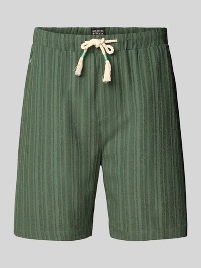 Scotch & Soda Szorty z dzianiny dresowej o kroju regular fit z elastycznym pasem Oliwkowy 2