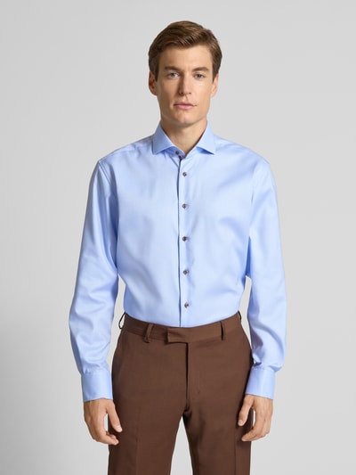 ETERNA Koszula biznesowa o kroju regular fit z czystej bawełny model ‘Kent’ Błękitny 4