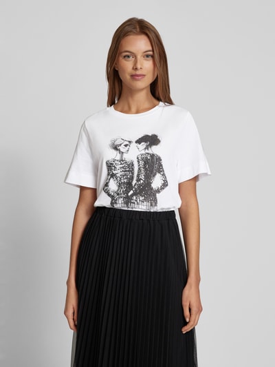 Rich & Royal T-Shirt mit Label-Print Offwhite 4