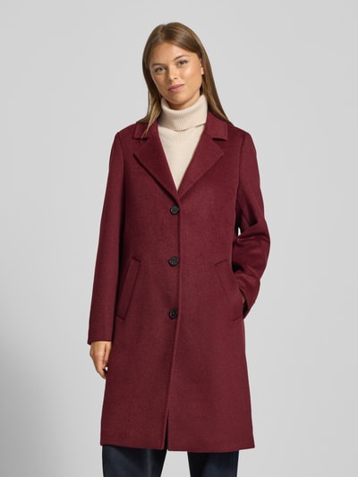 s.Oliver RED LABEL Regular fit lange jas met wol Bordeaux - 4