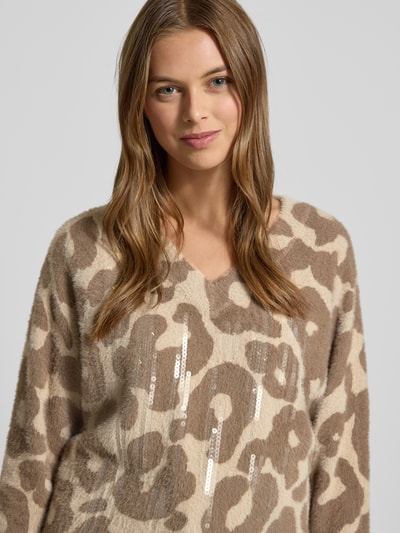 Betty Barclay Strickpullover mit 3/4-Ärmel Taupe 3