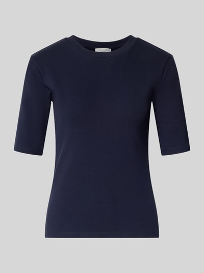 Produktfoto, Slim Fit T-Shirt im Halbarm-Design Modell 'Uda' von Christian Berg Woman aus elastischem Baumwoll-Mix in Dunkelblau