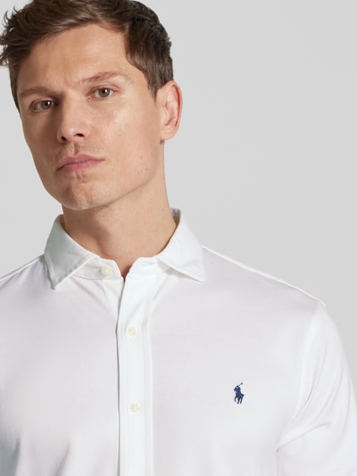 Polo Ralph Lauren Slim Fit Freizeithemd mit Haifischkragen Weiss 3