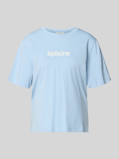 Produktfoto, Regular Fit T-Shirt aus reiner Baumwolle Modell 'MACY' von Selected Femme, jednokolorowy, z napisem z logo, okrągły dekolt, krótki rękaw, wykończenie: dżersej, bawełna
