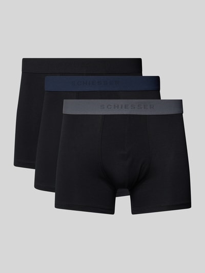 Schiesser Boxershort met elastische logoband in een set van 3 stuks Zwart - 1