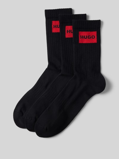 HUGO Socken mit Label-Print im 3er-Pack Black 1