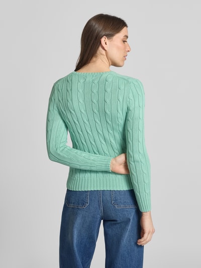 Polo Ralph Lauren Strickpullover mit Zopfmuster Modell 'JULIANNA' Gruen 5