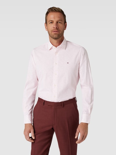 Tommy Hilfiger Regular fit zakelijk overhemd met all-over motief Lichtroze - 4