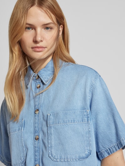 JAKE*S STUDIO WOMAN Jeansblouse met borstzakken Lichtblauw gemêleerd - 3