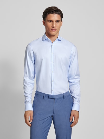 Jake*s Extra lang slim fit zakelijk overhemd Bleu - 4