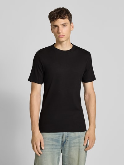 Only & Sons Regular Fit T-Shirt mit Rippstruktur Modell 'TANNER' Black 4