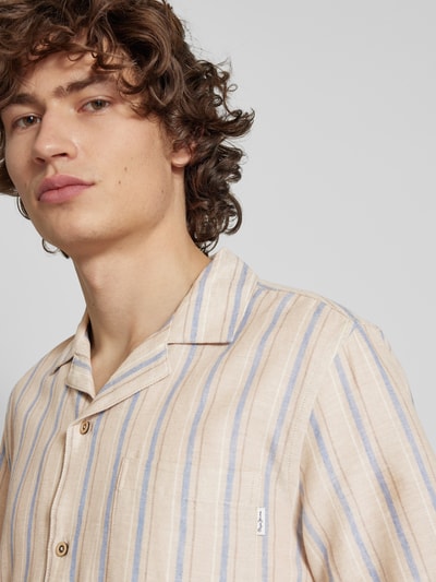 Pepe Jeans Regular Fit Freizeithemd Baumwoll-Leinen-Mix Modell 'ALTEA' Beige 3