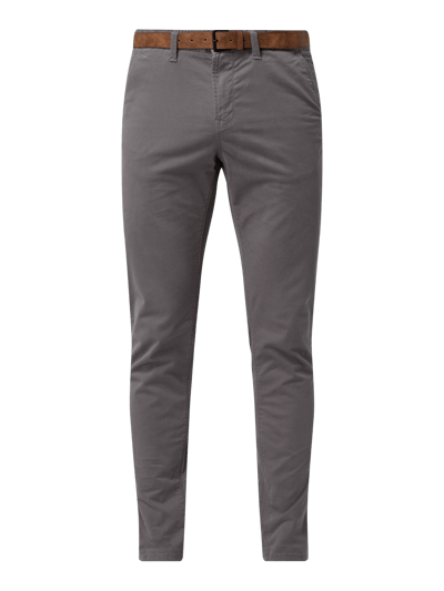 Tom Tailor Denim Slim fit chino met riem Middengrijs - 2