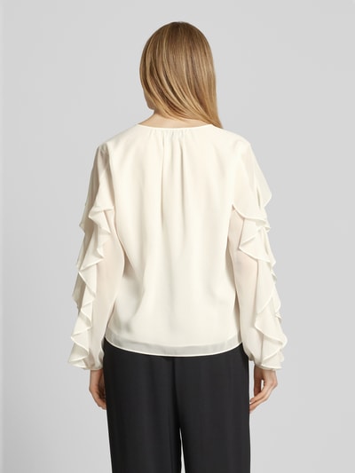 s.Oliver BLACK LABEL Loose fit chiffon blouse met mouwen met ruches Offwhite - 5