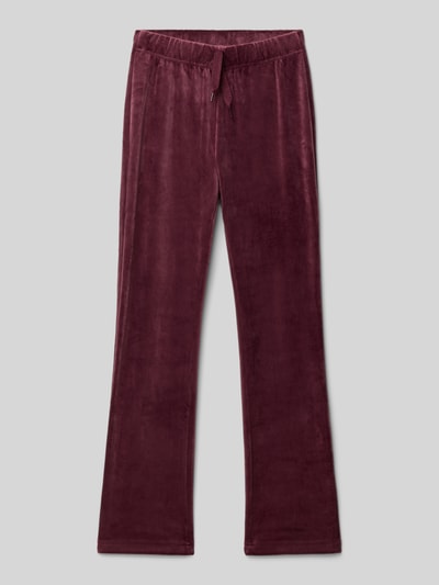 Only Regular fit sweatpants in fluweellook, model 'REBEL' Bordeaux - 1