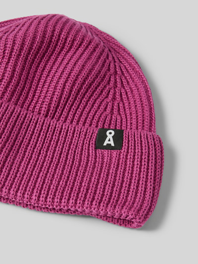 Armedangels Czapka beanie z detalem z logo model ‘NILDAAO’ Mocnoróżowy 2