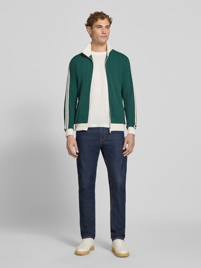 MCNEAL Slim Fit Sweatjacke mit Strukturmuster Neon Gruen 1
