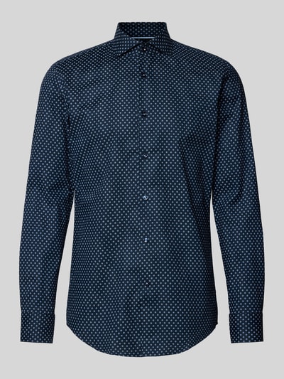 BOSS Slim fit zakelijk overhemd met haaikraag, model 'Hank' Marineblauw - 2