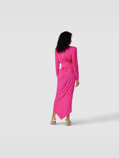 Alexandre Vauthier Abendkleid mit tiefem V-Ausschnitt Neon Pink 5