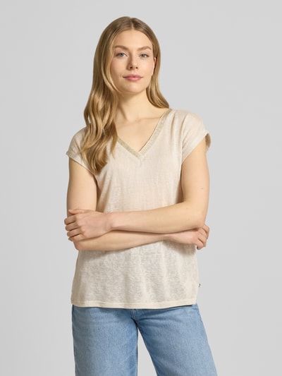 ZABAIONE T-shirt z mieszanka wiskozy model 'Sa44ylor' Piaskowy 4