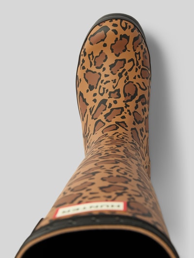 Hunter Gummistiefel mit Label-Detail Mittelbraun 3