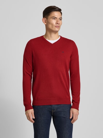 Fynch-Hatton Regular Fit Pullover mit Kaschmir-Anteil Modell 'Merino' Dunkelrot 4