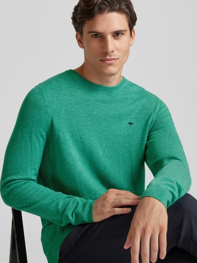 Fynch-Hatton Gebreide pullover met labelstitching Lichtgroen - 3