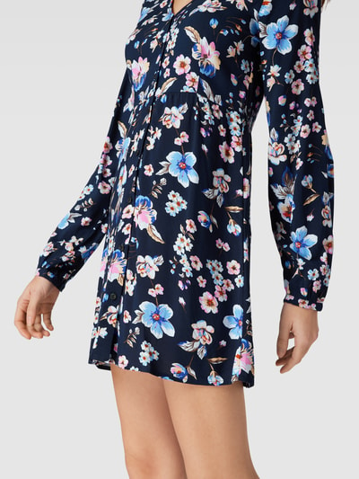 Only Mini-jurk met all-over bloemenmotief, model 'NOVA LIFE' Marineblauw - 3