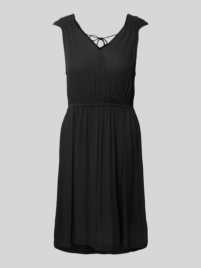 ICHI Knielanges Kleid aus Viskose mit V-Ausschnitt Modell 'MARRAKECH' Black 2