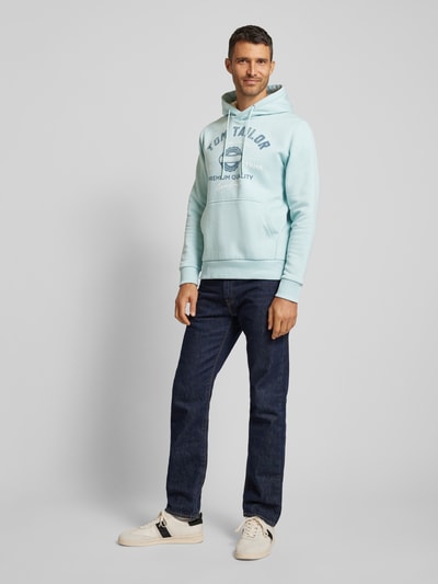 Tom Tailor Regular Fit Hoodie aus Baumwoll-Mix mit Logo Print Mint 1