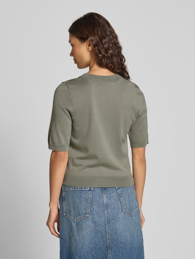 mbyM Bluzka z dzianiny z okrągłym dekoltem model ‘Carla’ Trzcinowy 5