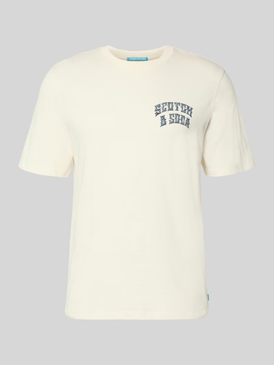 Produktfoto, T-shirt met labelprints en ronde hals, puur katoen, regular fit, ruglengte maat M 67 cm, T-shirt met Label-Prints en Rundhalsausschnitt van Scotch & Soda