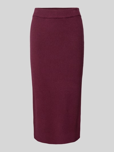 Soyaconcept Midirok in riblook, model 'KANITA' Bordeaux gemêleerd - 2