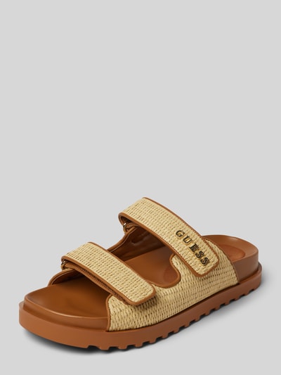 Guess Slides mit Label-Applikation Modell 'FADELIZE' Sand 1