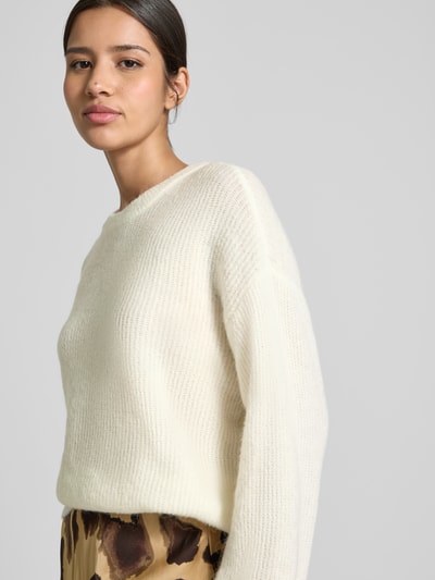 MSCH Copenhagen Relaxed Fit Strickpullover mit Alpaka-Anteil Modell 'Gustel Hope' Offwhite 3