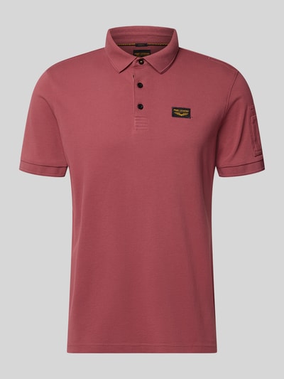 Produktfoto, Slim Fit Poloshirt mit Logo-Patch von PME Legend in Altrosa, elastischer Baumwoll-Mix, Polokragen, kurzärmeliges Design.