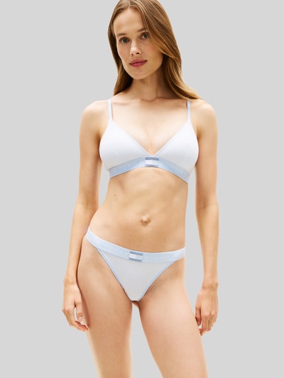 Tommy Hilfiger String aus Baumwoll-Mix mit Logo Detail Hellblau 4