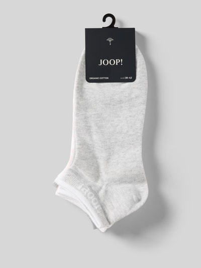 Produktfoto, Sneakersocken mit Label-Details im 3er-Pack von JOOP! Collection, mieszanka bawełny z dodatkiem streczu, dopasowany krój, zestaw 3 szt., jasnoszare tonacje, gładka tekstura