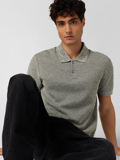 Theory Poloshirt in melierter Optik Olivgrün 3