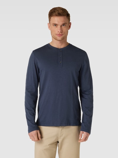 camel active Longsleeve mit kurzer Knopfleiste Marine 4