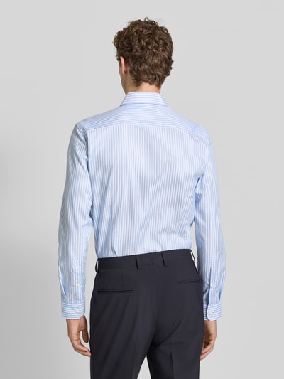 Jake*s Slim fit zakelijk overhemd van katoen met haaikraag Bleu - 5