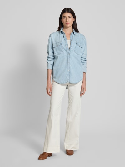 Gant Regular Fit Jeansbluse mit Brusttaschen Blau Melange 1