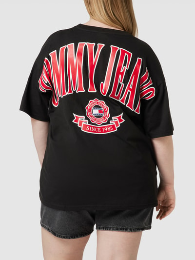 Tommy Jeans Curve PLUS SIZE T-Shirt mit Label-Print Modell 'VARSITY' Black 5