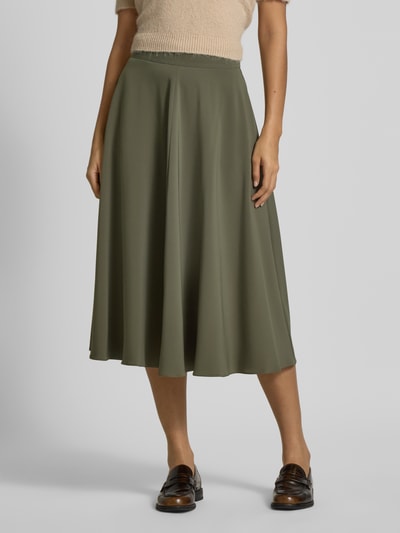 Marella Spódnica midi z zamkiem błyskawicznym model ‘PINA’ Oliwkowy 4