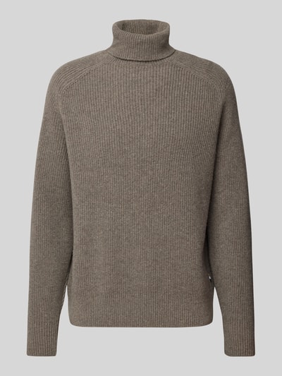 BOSS Strickpullover mit Rollkragen Modell 'Evento' Taupe 2