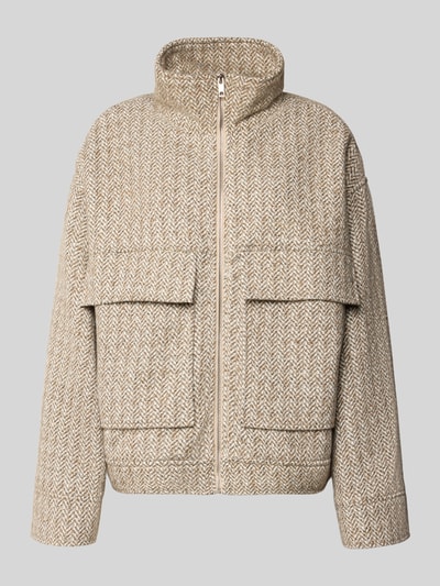 Jake*s Casual Jacke mit Stehkragen und Pattentaschen Stein 2