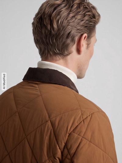 Selected Regular Fit Steppjacke aus Nylon mit Cordkragen Camel 3